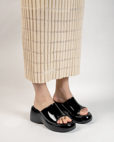 Patent Leather Sexy Wedge High Heel Platform Sandals