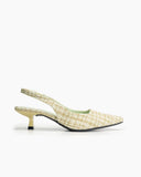 Pointed Toe High Heeled Cloth Sandals