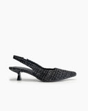 Pointed Toe High Heeled Cloth Sandals