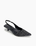 Pointed Toe High Heeled Cloth Sandals