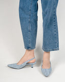 Pointed Toe High Heeled Cloth Sandals