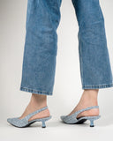 Pointed Toe High Heeled Cloth Sandals