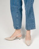 Pointed Toe High Heeled Cloth Sandals