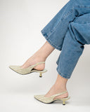 Pointed Toe High Heeled Cloth Sandals