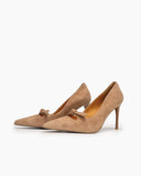 Suede-Sexy-Bow-Tie-Stiletto-Heel-Wedding-Dress-Pumps