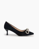 Rhinestones-Bowknot-Slip-on-Suede-Stiletto-Heel-Pumps