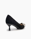 Rhinestones-Bowknot-Slip-on-Suede-Stiletto-Heel-Pumps
