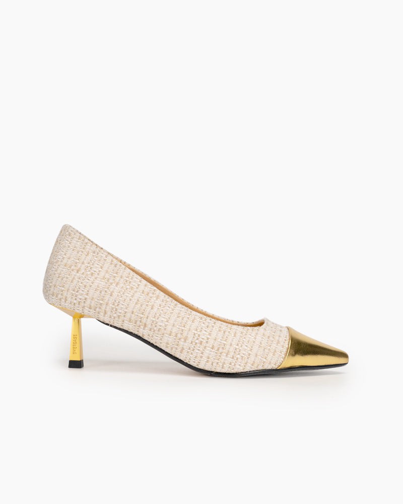 Fabric-Weave-Stiletto-Mid-Heel-Pointed-Toe-Pumps