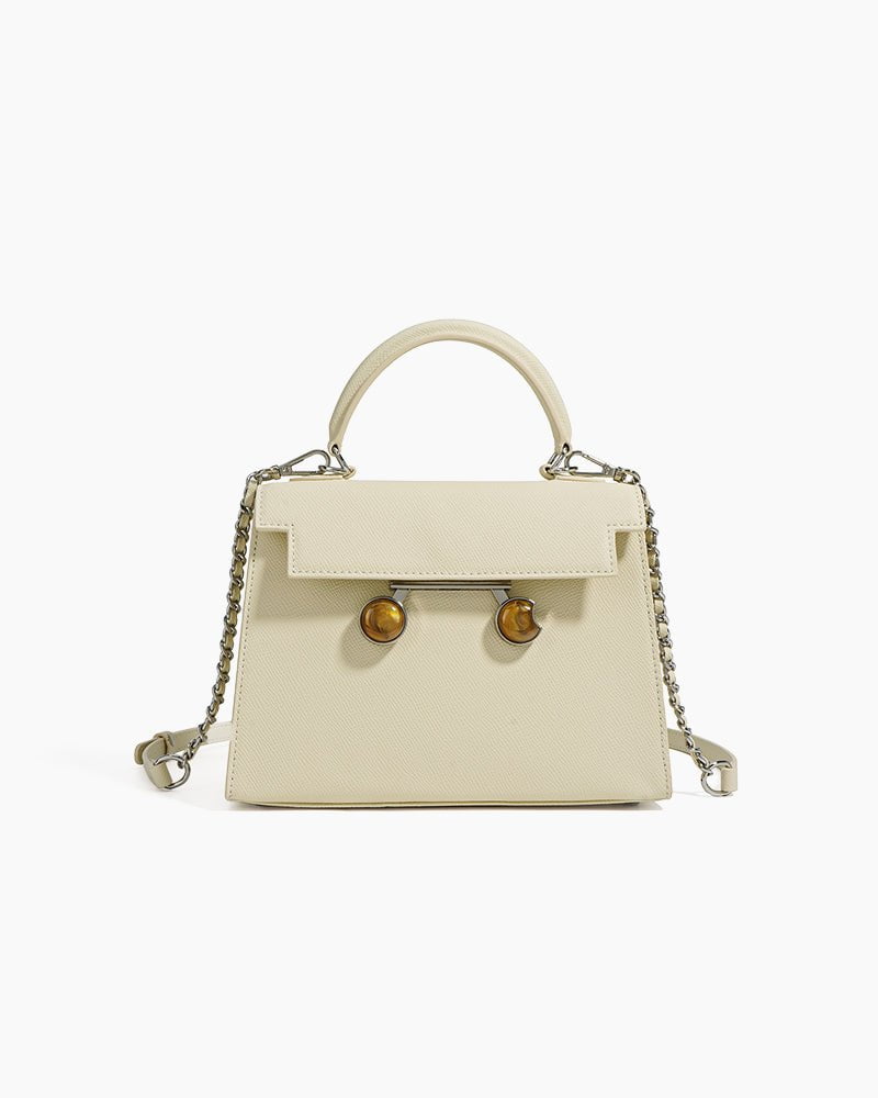 Chain Leather Medium Shoulder Satchel Bag