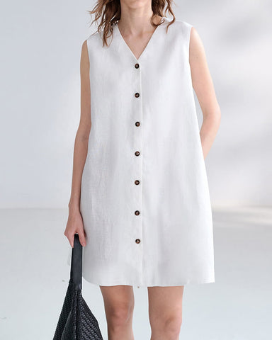 Summer-Office-Casual-Sleeveless-Linen-Shirt-Dress-16