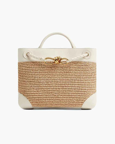 Raffia Knot Top Handle Crossbody Bags