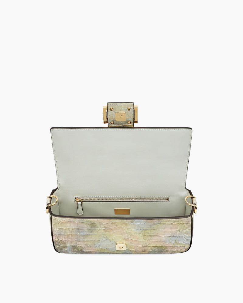 pre-salewomens-party-glam-metallic-crocodile-baguette