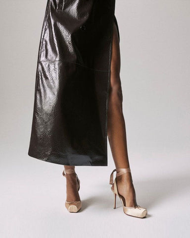 Bow-detailed Satin-crepe Heel Pumps