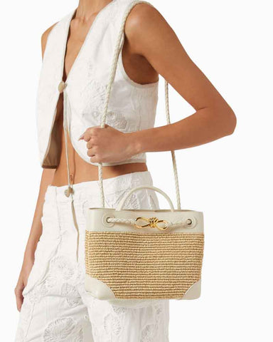 Raffia Knot Top Handle Crossbody Bags