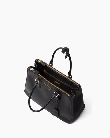 Black Soft Pebbled Grain Shoulder Handbag with Double Zip