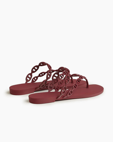 Chain-Link Rubber Flip Flop Island Beach Slides Sandals
