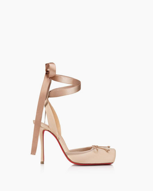 Bow-detailed Satin-crepe Heel Pumps