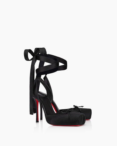 Bow-detailed Satin-crepe Heel Pumps