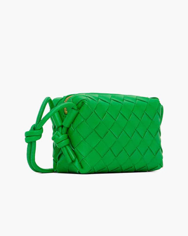Small Green Crossbody Purse Zip Closure