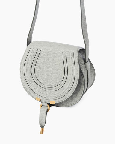 Small Leather Saddle Bag Curved Flap