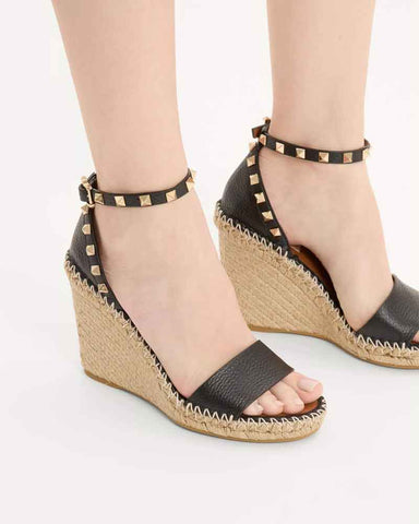 Women’s Studded Espadrille Wedge Sandals