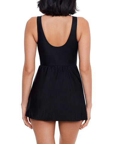 Poolside Shaping V-Neck Swim Dress