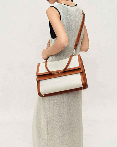 Multi-Way Large Double Flap Convertible Shoulder Bag