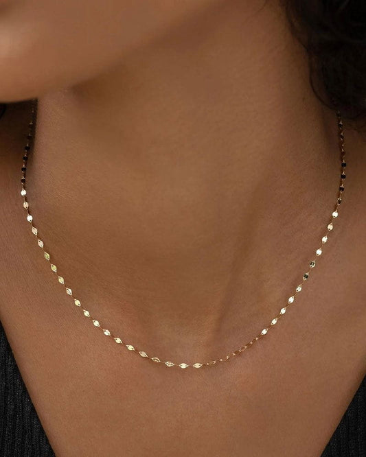 Gold Plated Sterling Silver Minimalist Chain Necklace