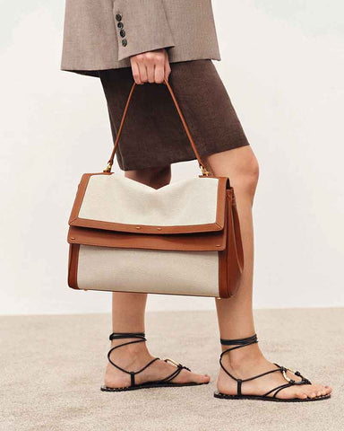 Multi-Way Large Double Flap Convertible Shoulder Bag