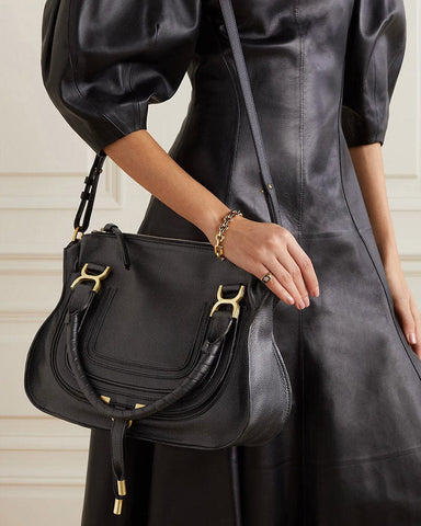 Women’s Office Work Grained Leather Satchel Bag