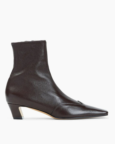 Western Style Leather Booties Square Toe