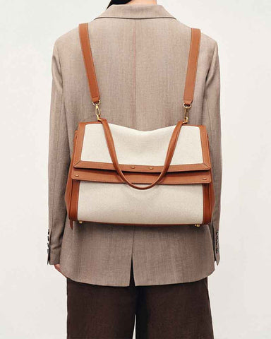 Multi-Way Large Double Flap Convertible Shoulder Bag
