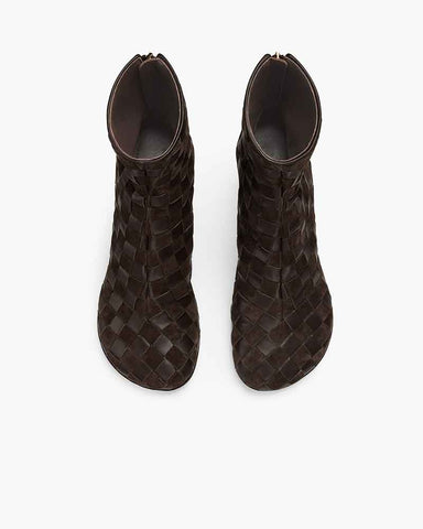 Women's Woven Suede Leather Boots