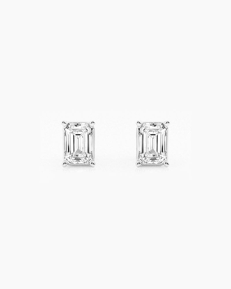 Emerald-Cut Diamond Earrings Set