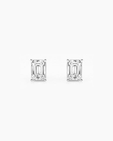 Emerald-Cut Diamond Earrings Set