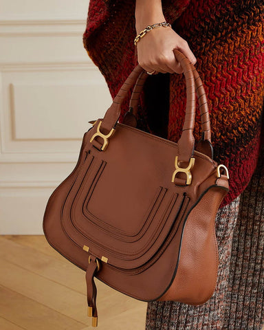 Women’s Office Work Grained Leather Satchel Bag