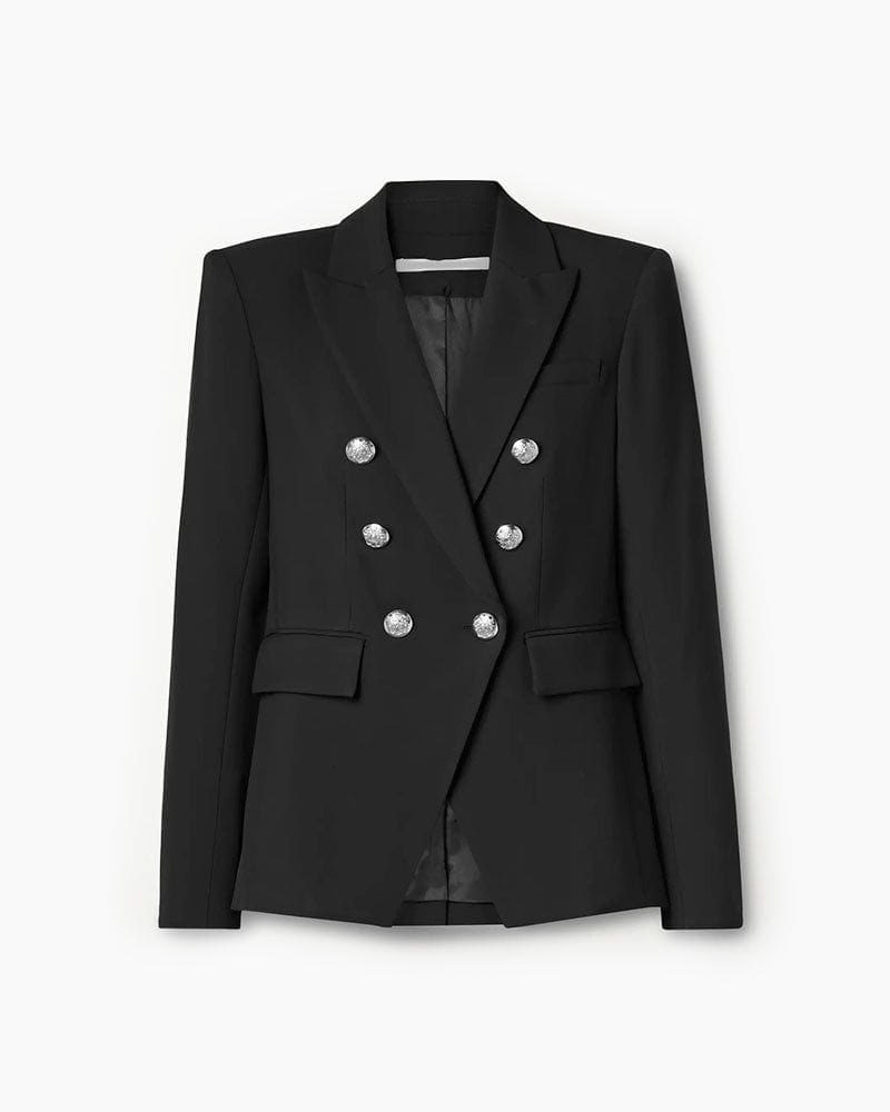 (Clean Up) Double-breasted Grain De Poudre Blazer