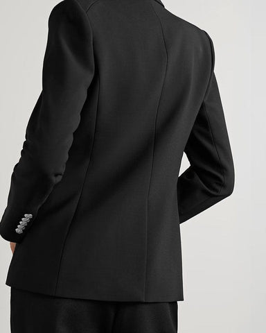 (Clean Up) Double-breasted Grain De Poudre Blazer