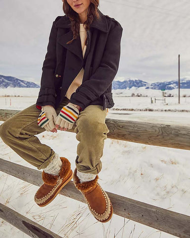 Glacier Sheepskin Ankle Boots with Shearling Lining