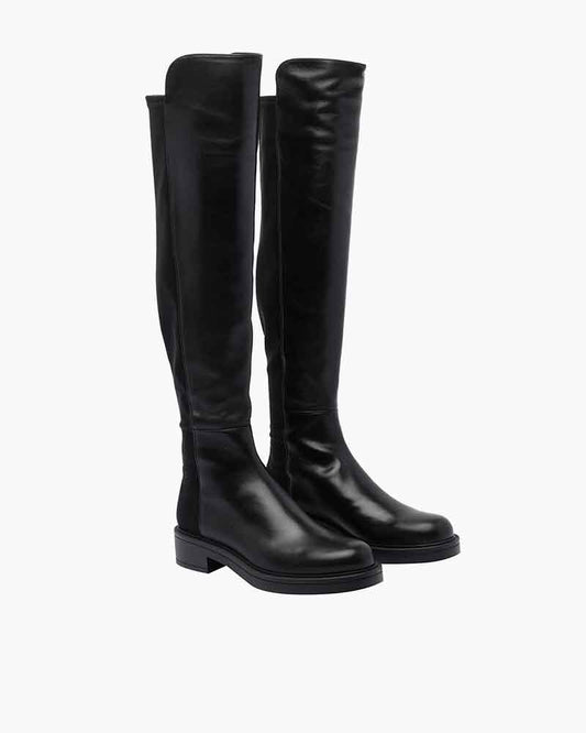 Women's Knee-High Black Leather Boots