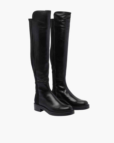 Women's Knee-High Black Leather Boots
