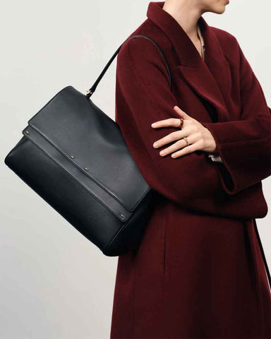 Multi-Way Large Double Flap Convertible Shoulder Bag