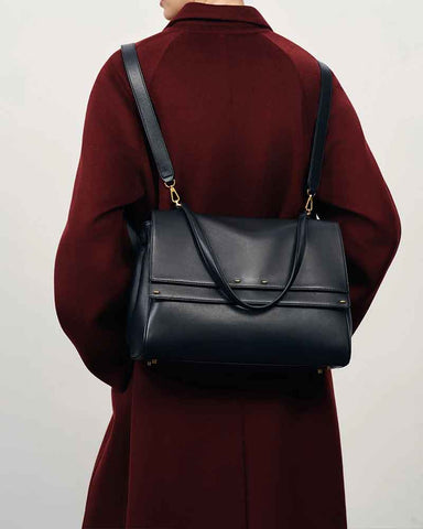 Multi-Way Large Double Flap Convertible Shoulder Bag
