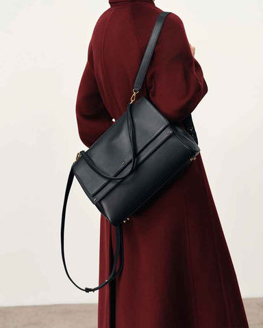 Multi-Way Large Double Flap Convertible Shoulder Bag