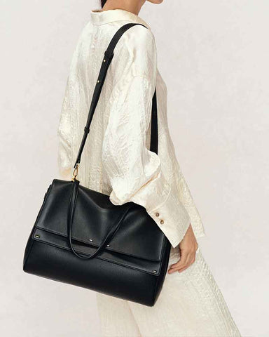 Multi-Way Large Double Flap Convertible Shoulder Bag