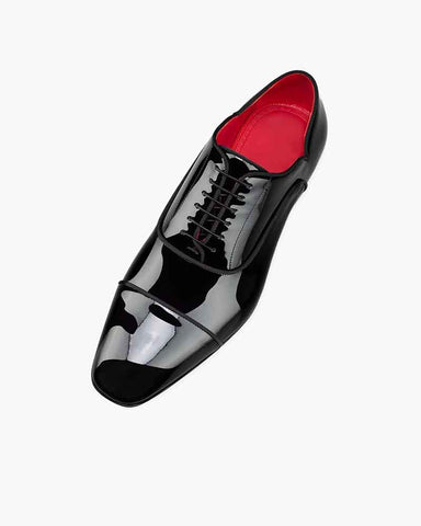 Men's Black Patent Calf Leather Oxfords