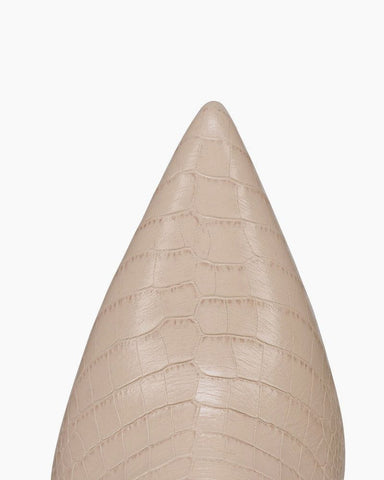 Women’s 85mm Pearl Boots – Alligator-Embossed Calf Leather & Veau Velours