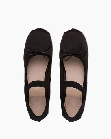 Satin Ballerina Ballet Flats with Elastic Strap