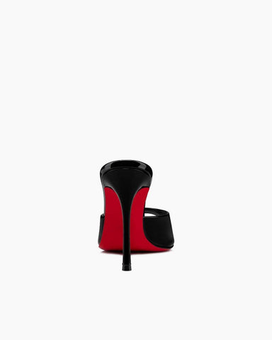 Dolly Series - 100mm Patent Calf Leather Heel Mules