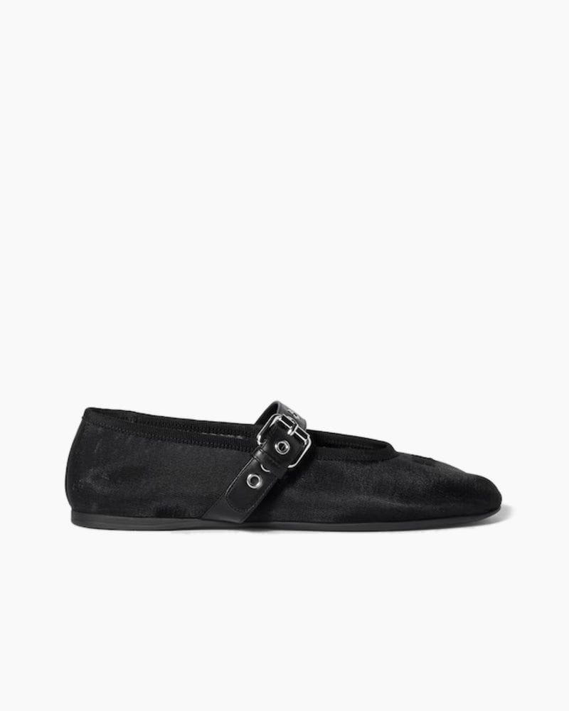 Mesh Fabric Ballerina Mary Jane Ballet Flats